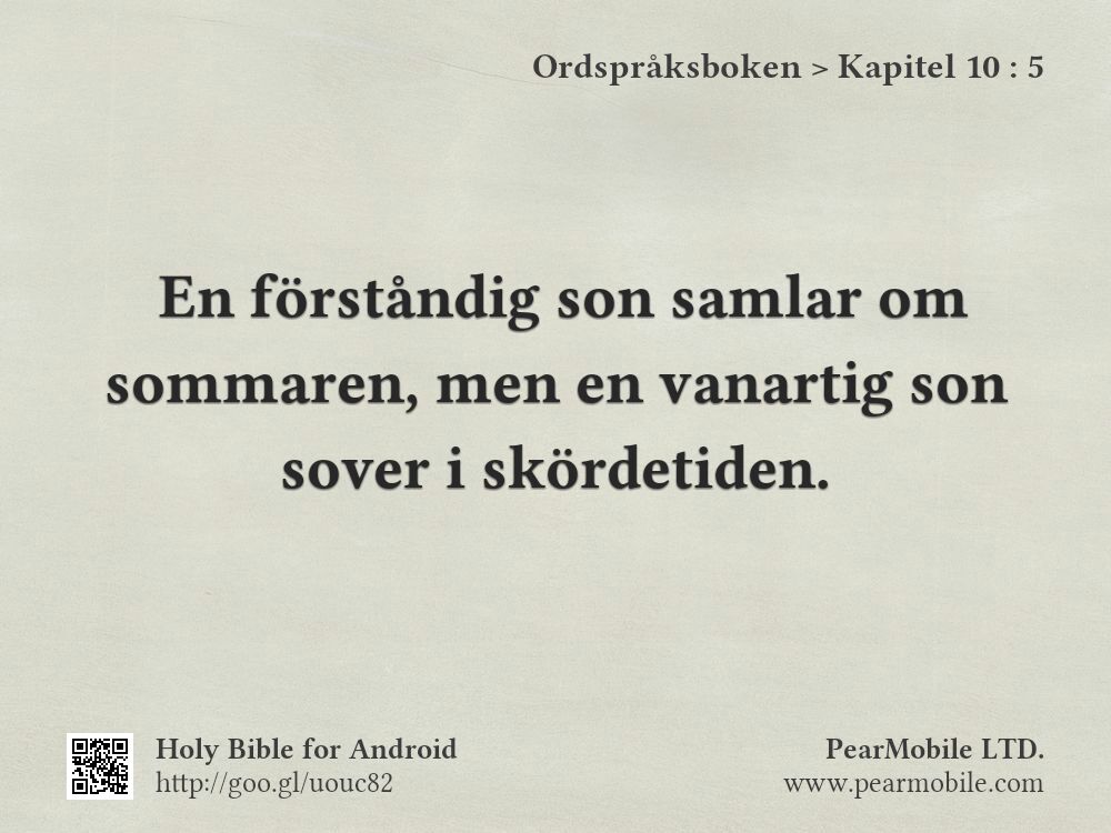 Ordspråksboken, Kapitel 10:5